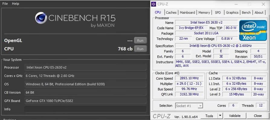 Intel Xeon E5 2630v2 test